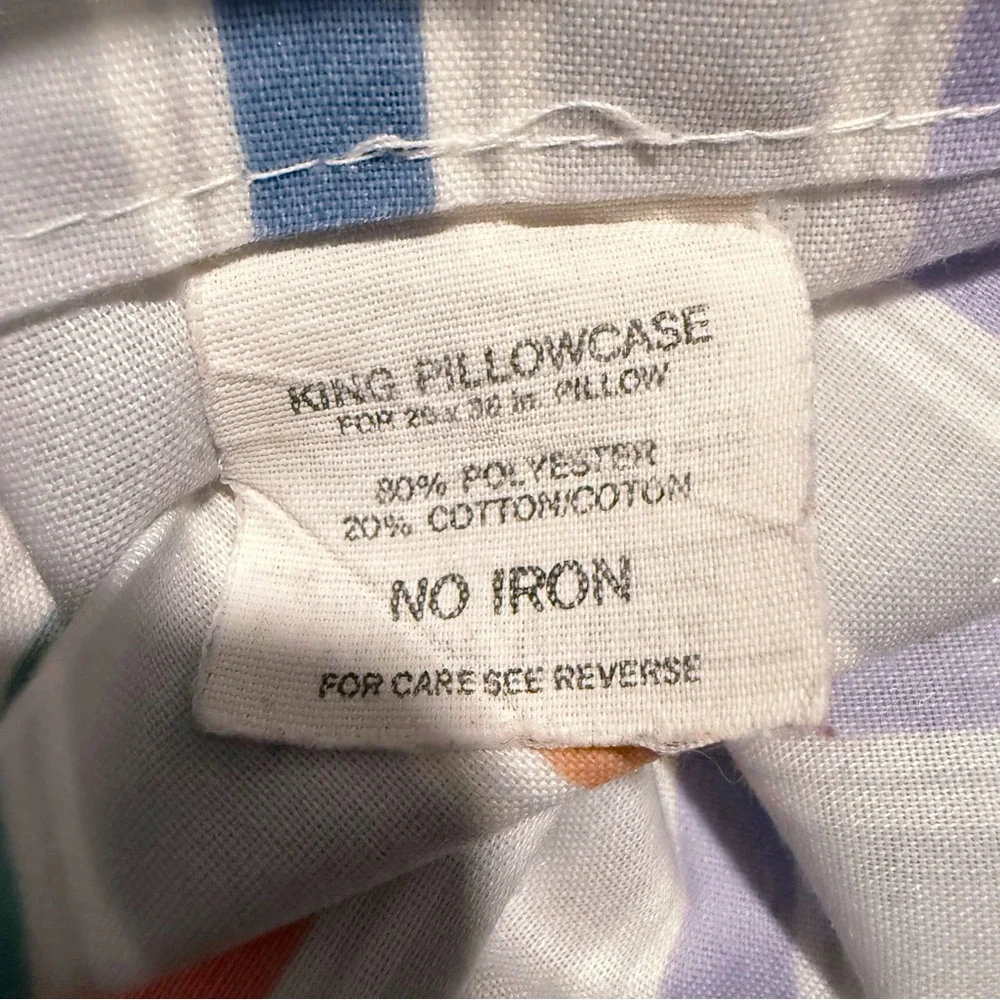 King Pillowcase with Soft Multicolor Stripes